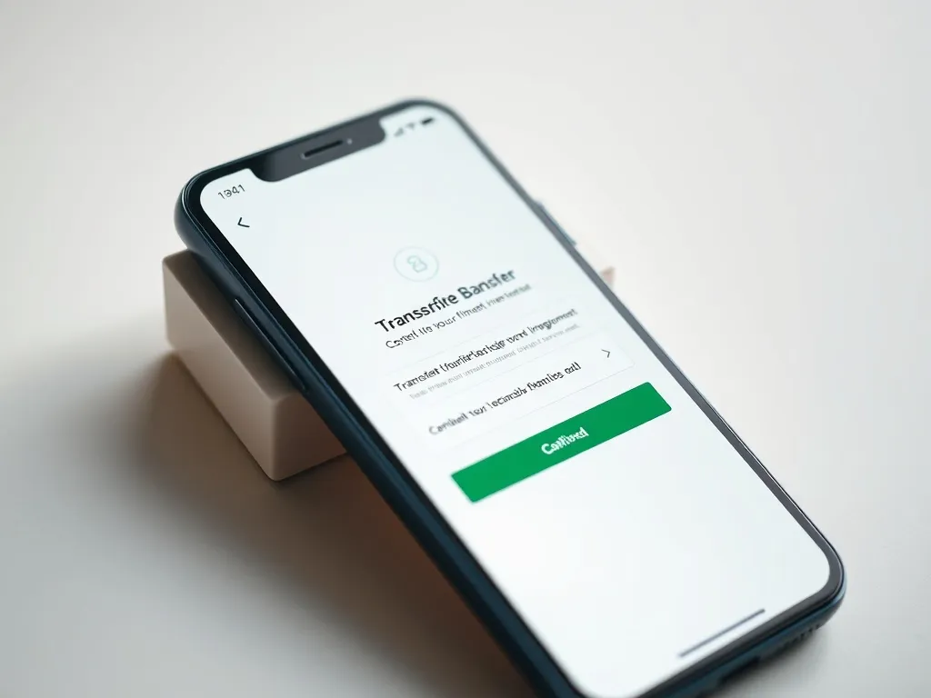 A close up of a smartphone screen showing a banking app with